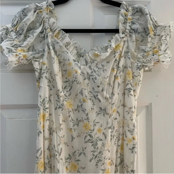 POLO RALPH LAUREN: Off-The-Shoulder Puff-Sleeve Midi-Dress (NWT) - Picture 7 of 8